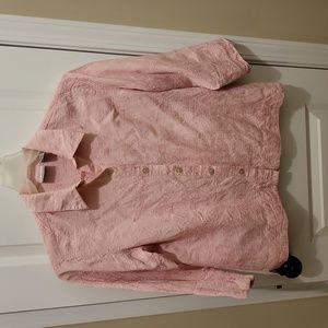 Chico's pink button down size 1 - material silk linen and rayon